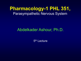 351 Pharmacology PNS 5th Lecture F