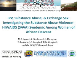 (SAVA) Syndemic Among Women of African