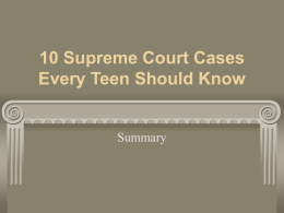 10 Supreme Court Cases Every Teen Should Know