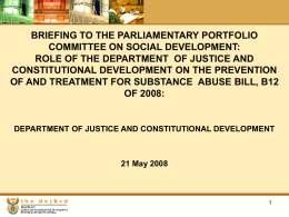 Role of the Department of Justice and Constitutional Development