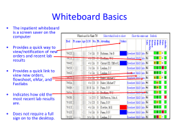 Inpatient Whiteboard Basics