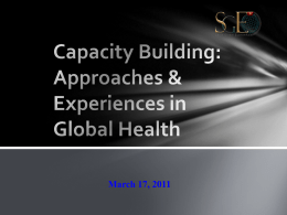 Capacity Building: Approaches and