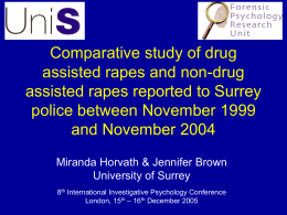 Comparative study of drug assisted rapes and non