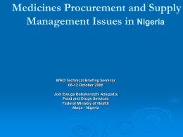 Medicines Procurement and Supply Management