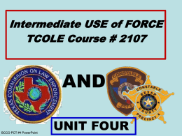 Intermediate USE Of FORCE TCOLE # 2107