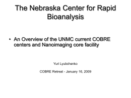 An Overview of the UNMC current COBRE centers and
