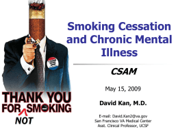Smoking Cessation and Chronic Mental Illness