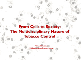 Host Lectures - Tobacco and Health: From Cells to Society