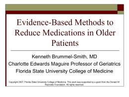 Evidence-Based Methods to Reduce Medications in Older Patients
