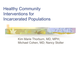 Healthy Community Interventions for Incarcerated