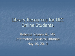 Library Resources for Global Campus