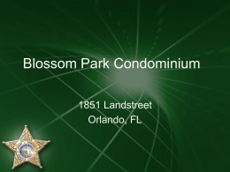 2015-09-15 Discussion Sheriff`s Presentation on Blossom Park