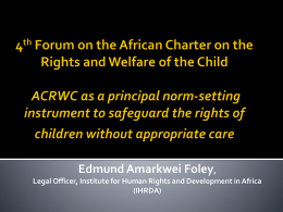 4th Forum on the African Charter on the Rights and Welfare of the