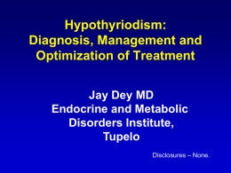 How do we detect Hypothyroidism?