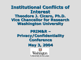 Institutional Reflections on Conflict of Interest Grand Rounds – 10/8/02