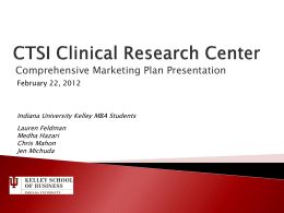 Indiana CTSI Clinical Services Core Comprehensive Marketing