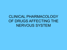clinical pharmacology of drugs affecting the nervous system