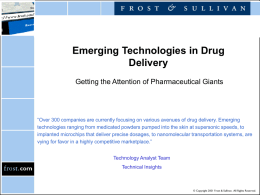 Emerging Technologies in Drug Delivery
