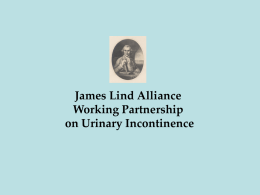 James Lind Alliance Working Partnership on Urinary