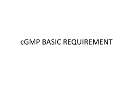 cGMP BASIC REQUIREMENT