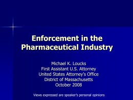 United States Law and Prosecutions in the Pharmaceutical Industry