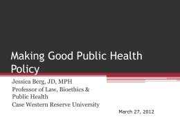 Designing a Health Policy Project