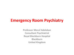 Emergency Room Psychiatry