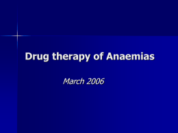 Drug therapy of anaemias