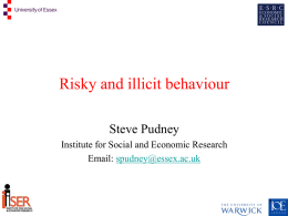 Illicit and risky behaviour (crime, drug use, anti