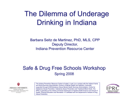 IPRC, ATOD monograph, 2007. - Indiana Prevention Resource Center