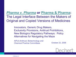 Pharma v. Pharma