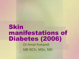 Skin manifestations of Diabetes