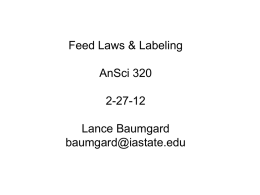 Feed Laws and labelling