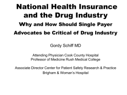 NHI & the Drug Industry - Physicians for a National Health Program