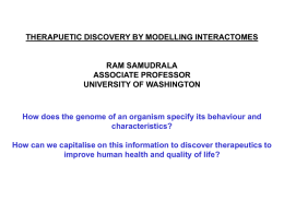 THERAPUETIC DISCOVERY BY MODELLING