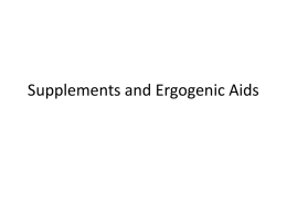 Supplements and Ergogenic Aids - Mr-Corrente