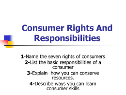 Consumer Rights And Responsibilities 1