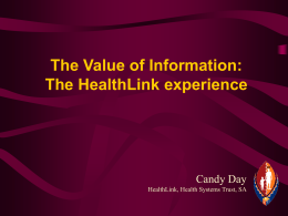 The HealthLink Experience in South Africa