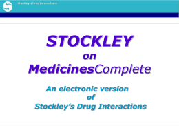 Stockley`s Drug Interactions