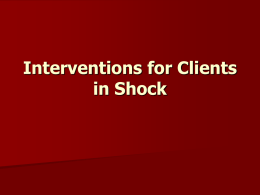 Interventions for Clients in Shock