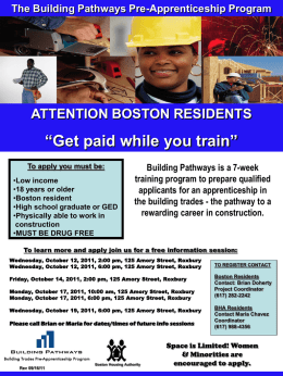 Building Pathways is a 7-week training program to prepare qualified