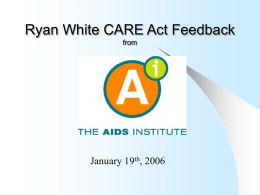 The Ryan White Care ACT Feedback