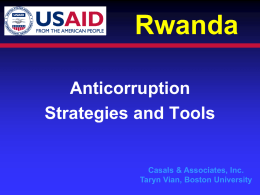 Anticorruption strategies and tools: Rwanda