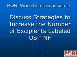 Strategies to Increase the Number of Excipients Labeled USP
