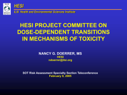 HESI Project Committee on Dose-Dependent