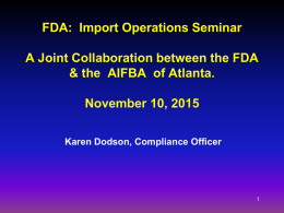Import Workshop Atlanta Consolidated Compliance