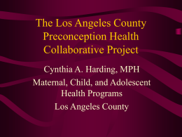 The Los Angeles County Preconception Health