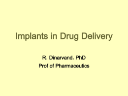 Chap. 4 Implants in Drug Delivery
