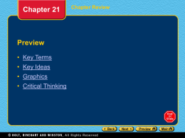 Chapter Review Chapter 21 Using Key Terms