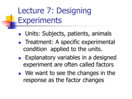 Lecture 7: Designing Experiments